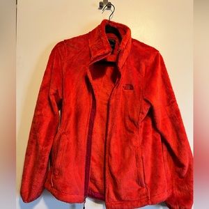 North Face Osito Jacket TNF Red with Pink Embroidery